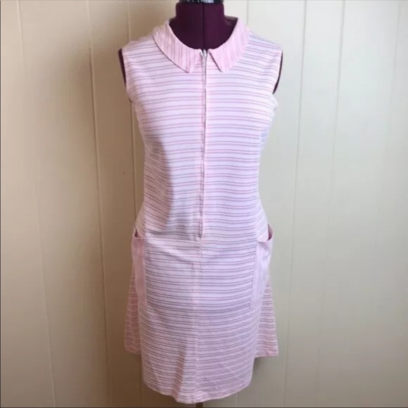 Vintage Dresses & Skirts - Vintage 60s Sleeveless Mod Striped Go Go Dress